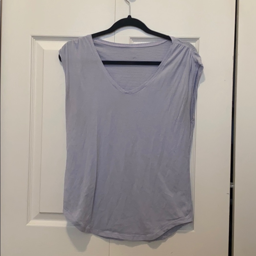 Lululemon blue striped t shirt